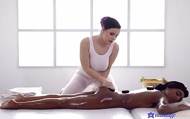 Czech masseuse treats black UK babe